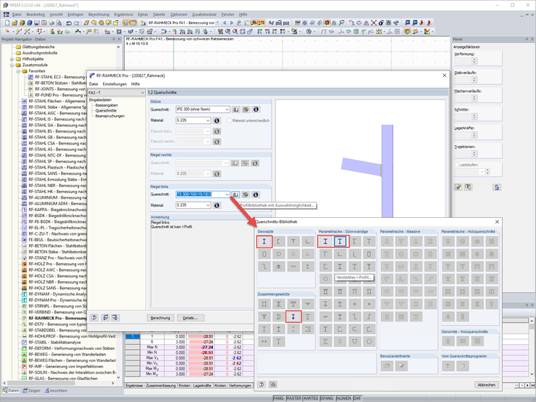 Allowable Cross-Sections for Connection