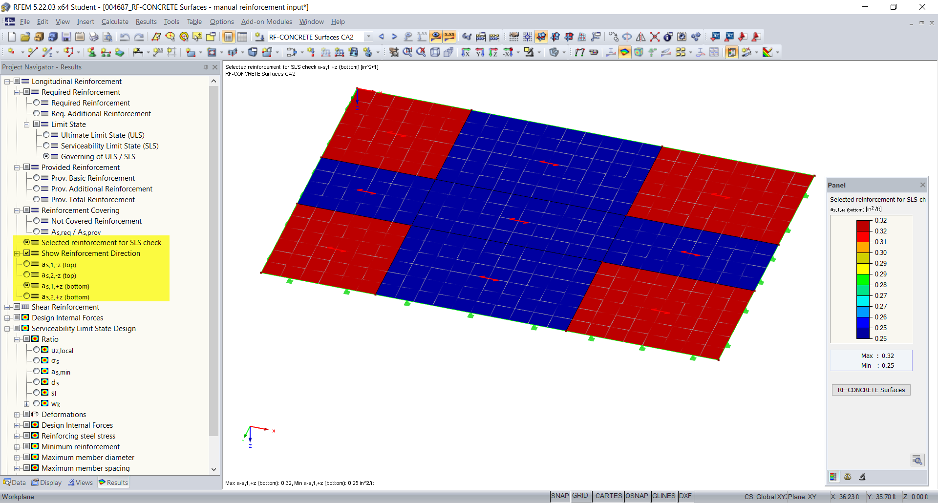 Correctly Defined Reinforcement on Entire Surface
