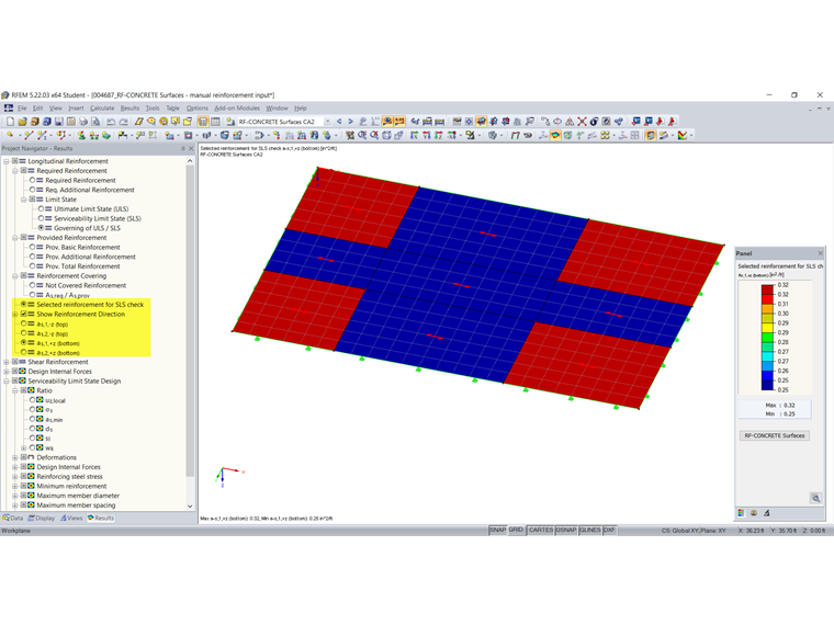 Correctly Defined Reinforcement on Entire Surface