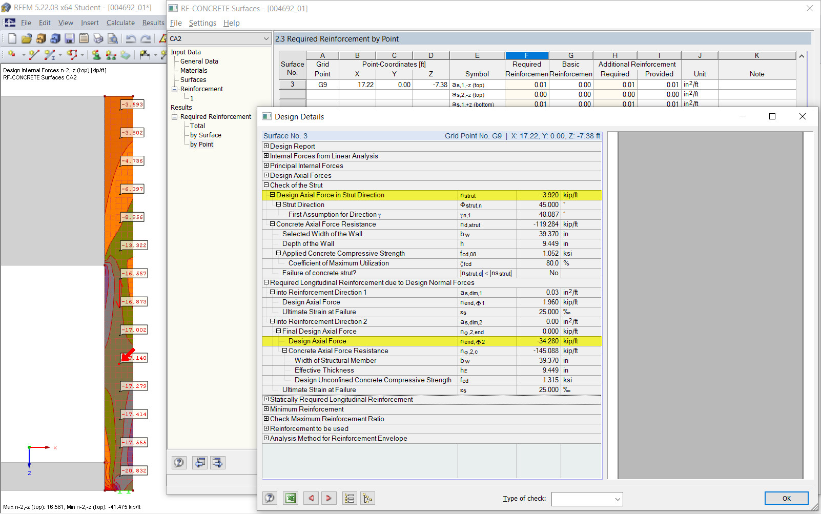 Design Details with Optimization of Internal Forces