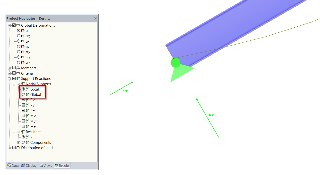 Displaying Support Reactions