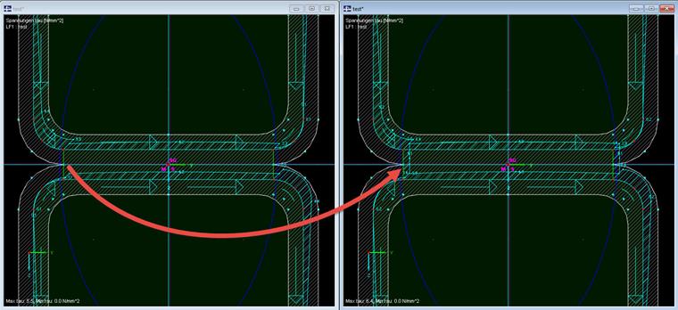 Display of Shear Stress on Null Elements