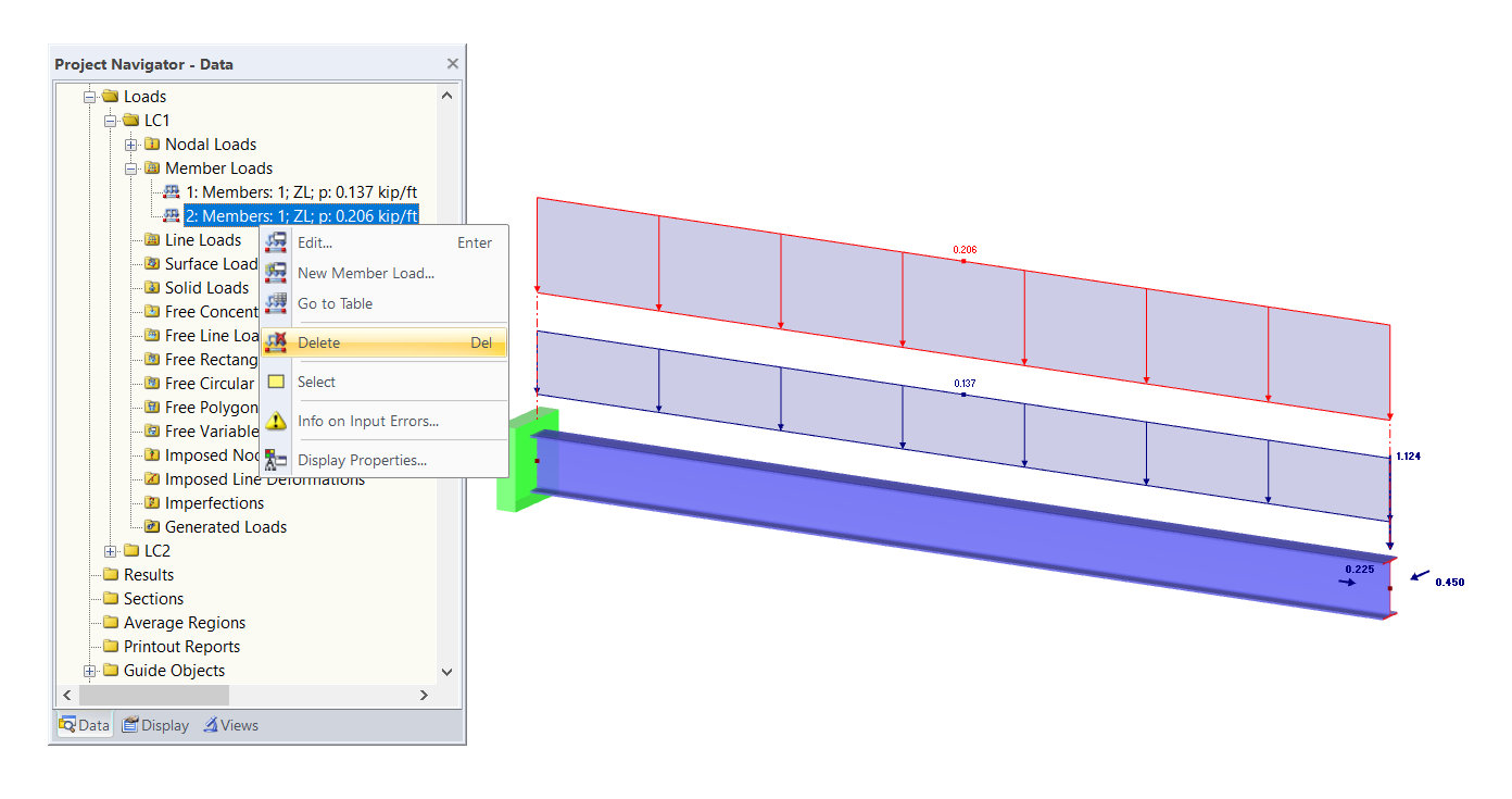 Deleting Load in Data Navigator