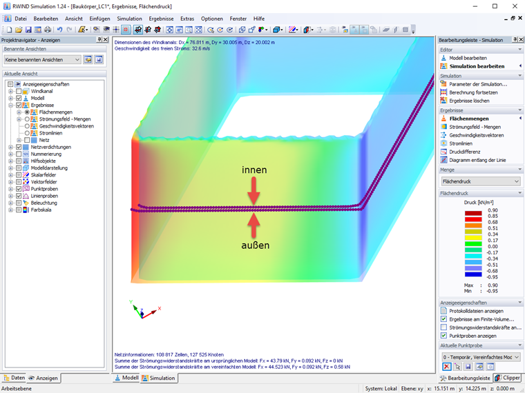 Result Section on Inside and Outside of Solid Envelope