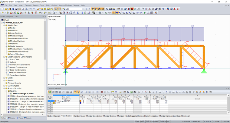 Truss Girder with Loading