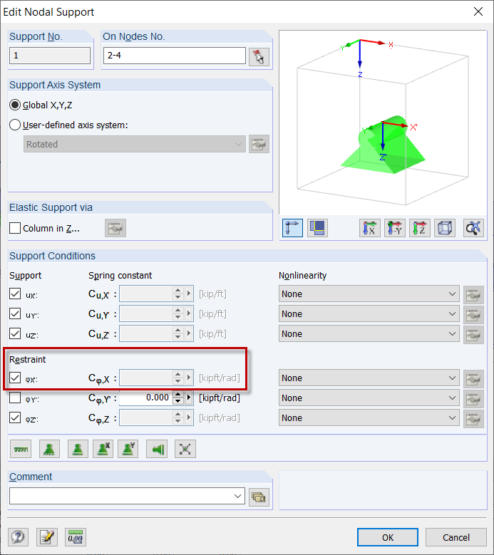 Nodal Support: Restraint Against Torsion