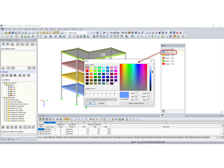 Modifying Colors for Screen in Panel