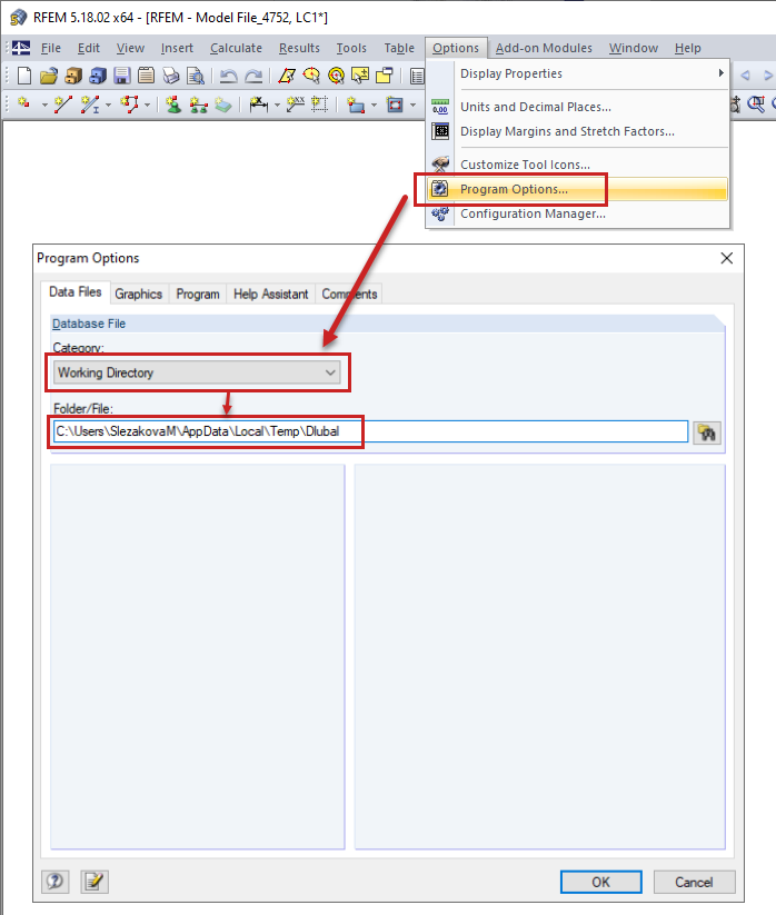 Path of Working Directory