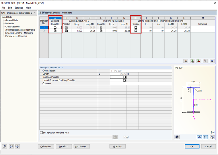 Deactivating Buckling/Lateral-Torsional Buckling