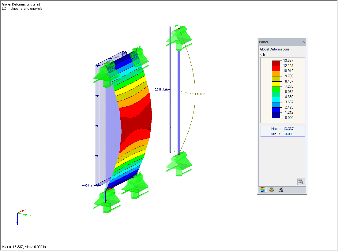 Deformation According to Linear Static  Analysis