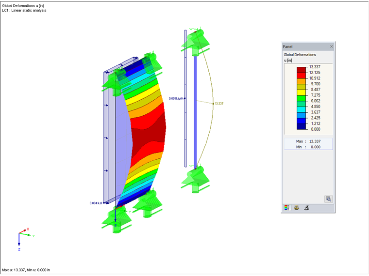 Deformation According to Linear Static  Analysis