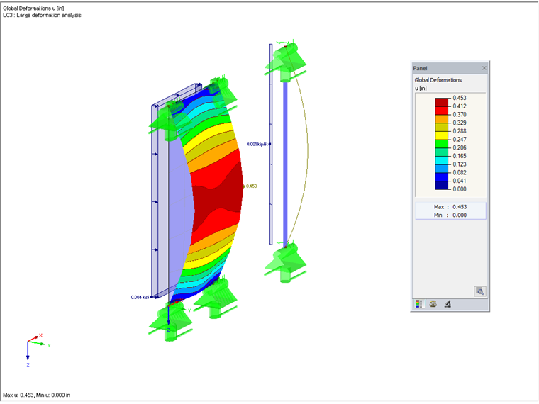Deformation According to Large Deformation Analysis