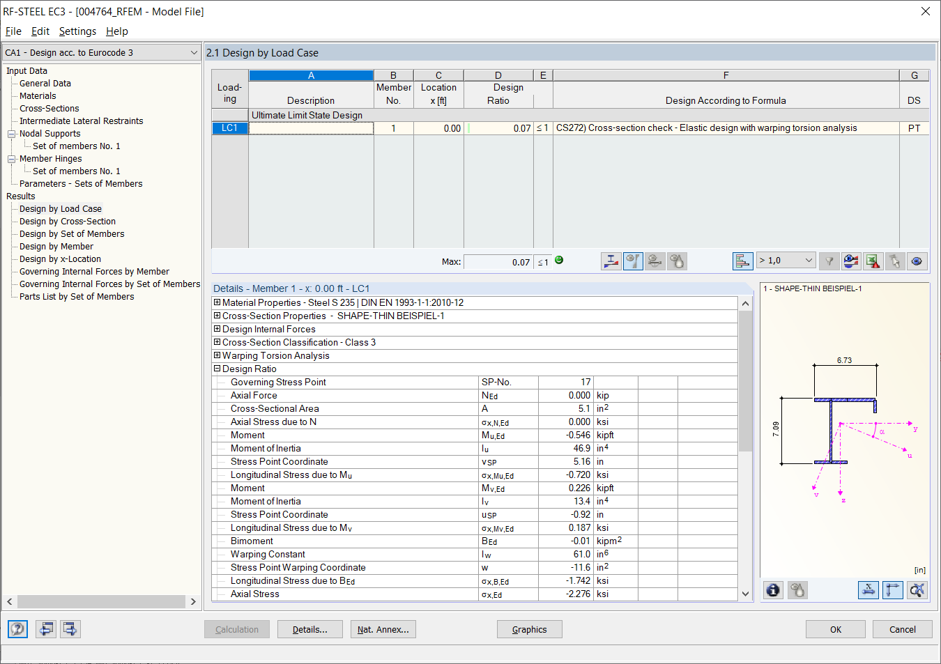 Warping Analysis of Member Cross-Section