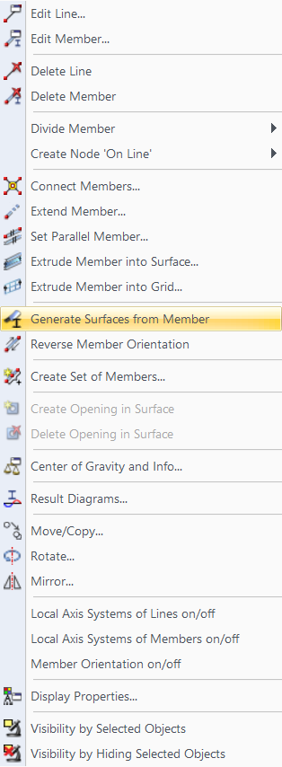 Shortcut Menu: Generate Surfaces from Members