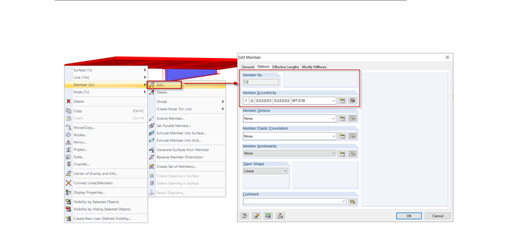 Multi-Selection, Shortcut Menu (Right) and "Edit Member" (Left)