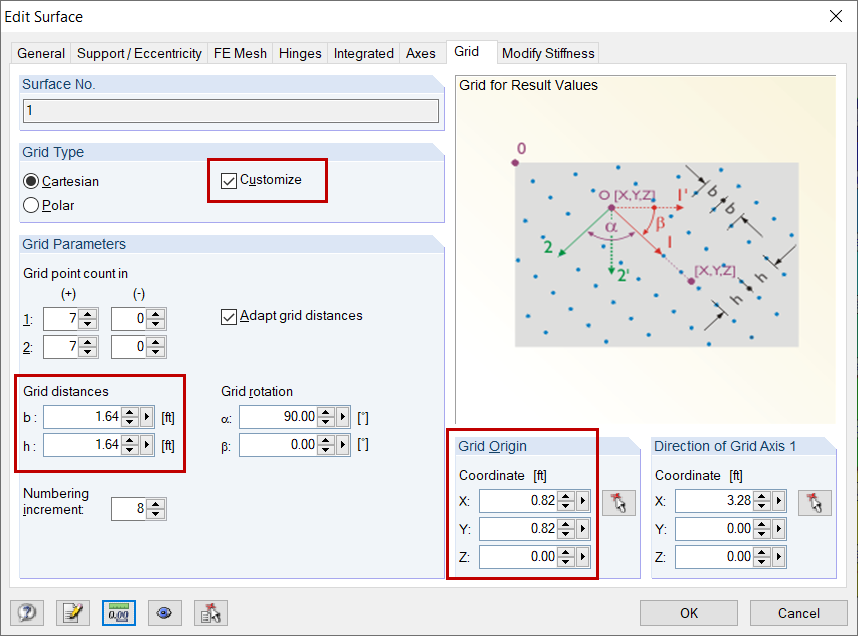 Settings - Surface Grid