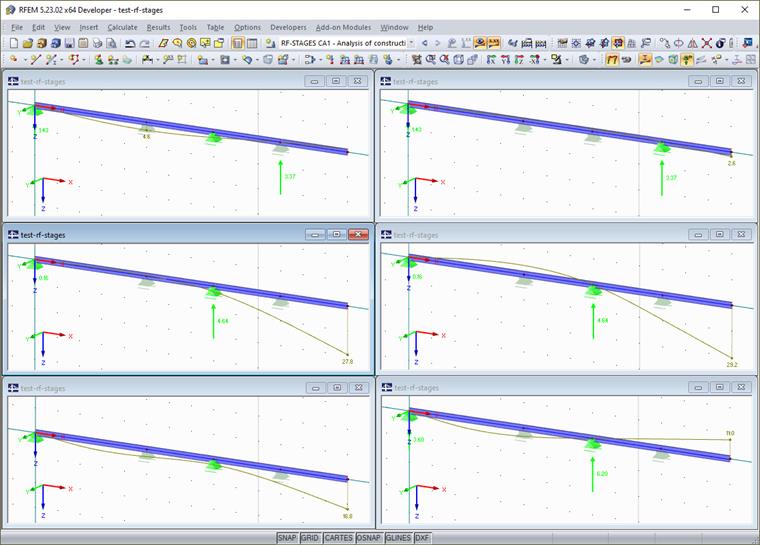 Comparing Results for Undeformed System (Left) or Current Construction Stage (Right)