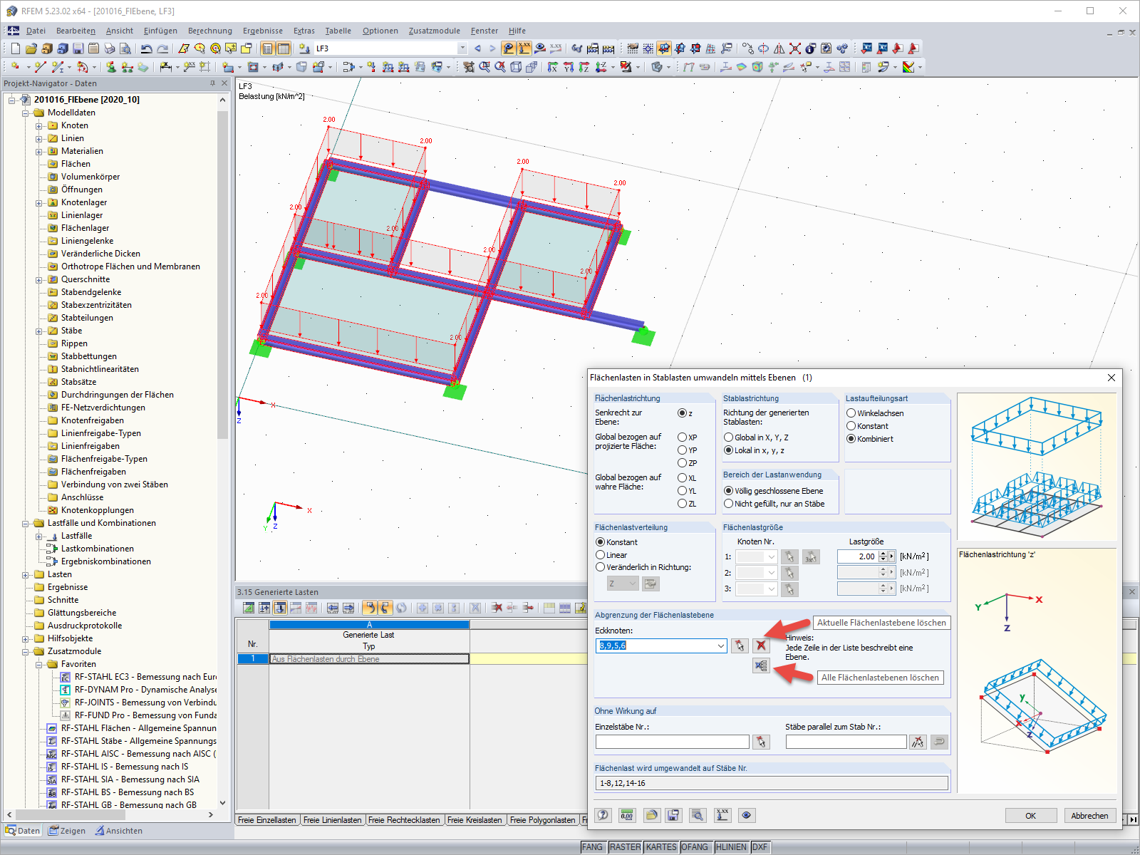 Deleting Area Load Plane(s)