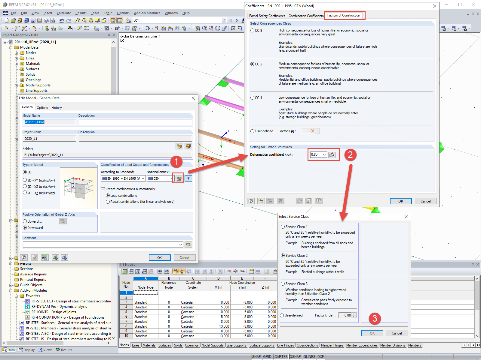 General Data with Setting of Deformation Coefficient