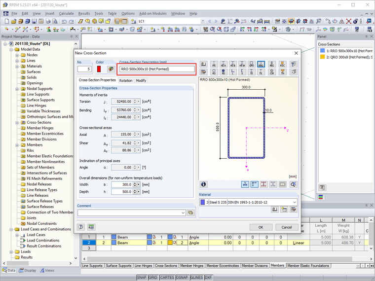 Parametric Cross-Section