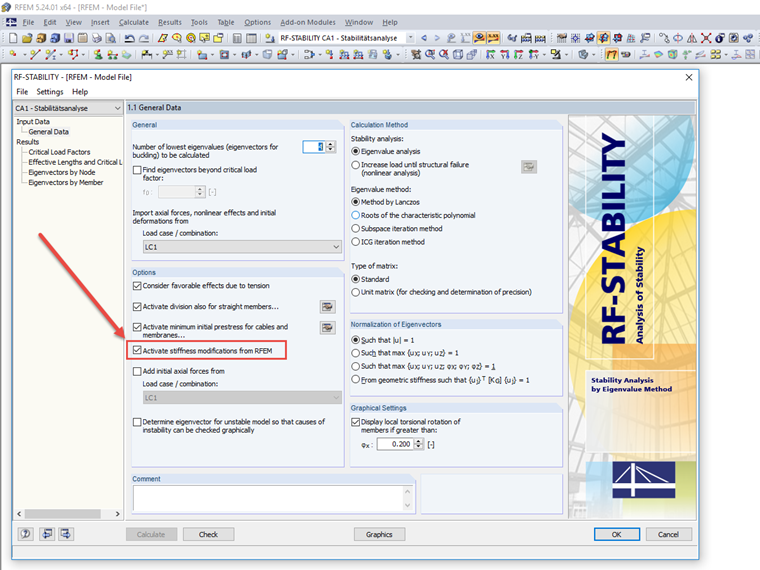 Activating Stiffness Modifications from RFEM