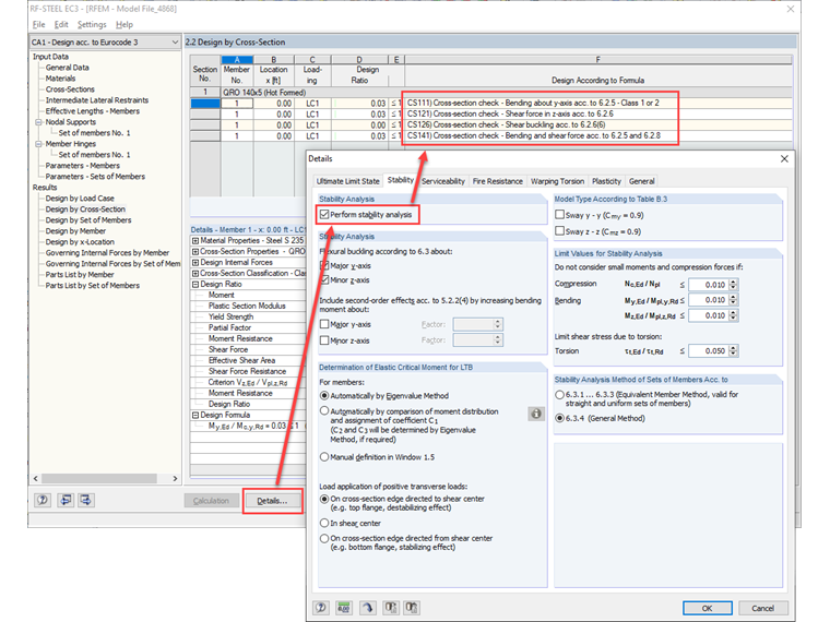 Cross-Section Design in RF-/STEEL EC3