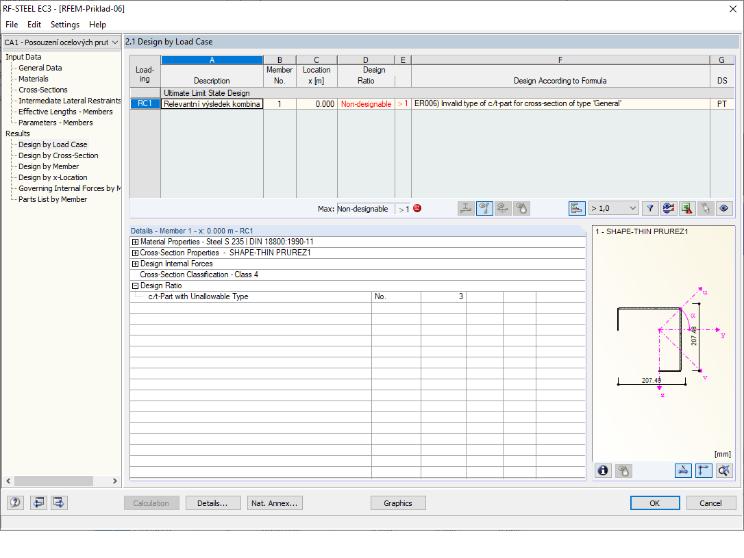 ER006 Invalid Type of c/t-Part for Cross-Section of Type "General"