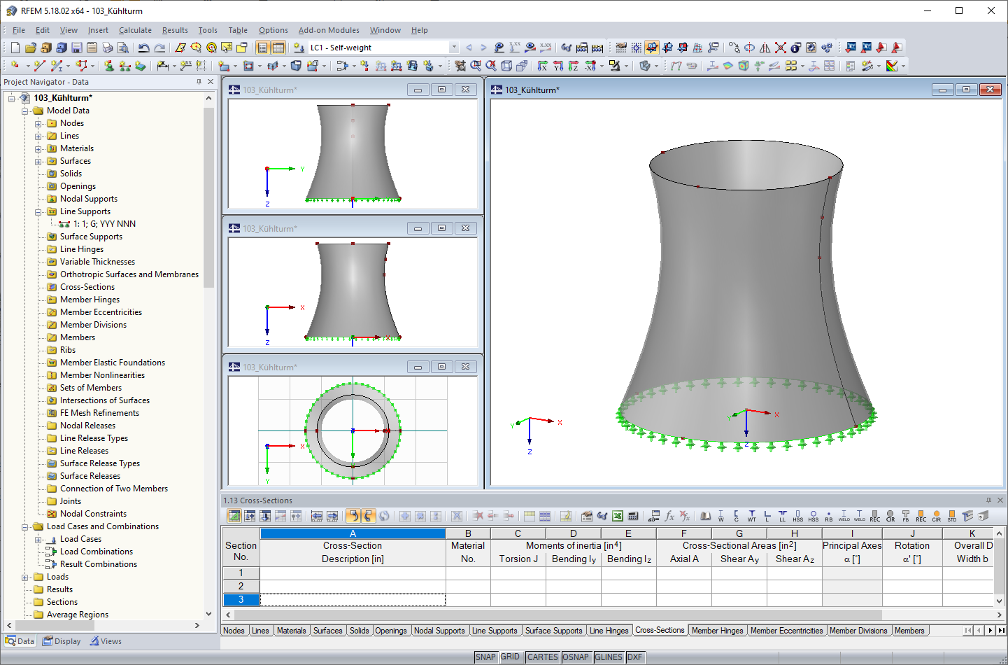 Structural Model of Cooling Tower in RSTAB (© KramerAlbrecht)