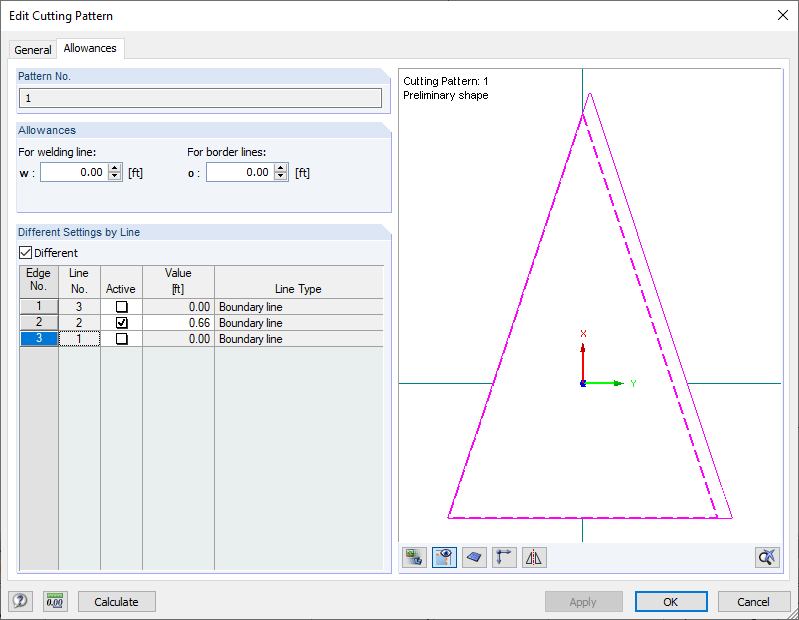 Allowances of Cutting Patterns