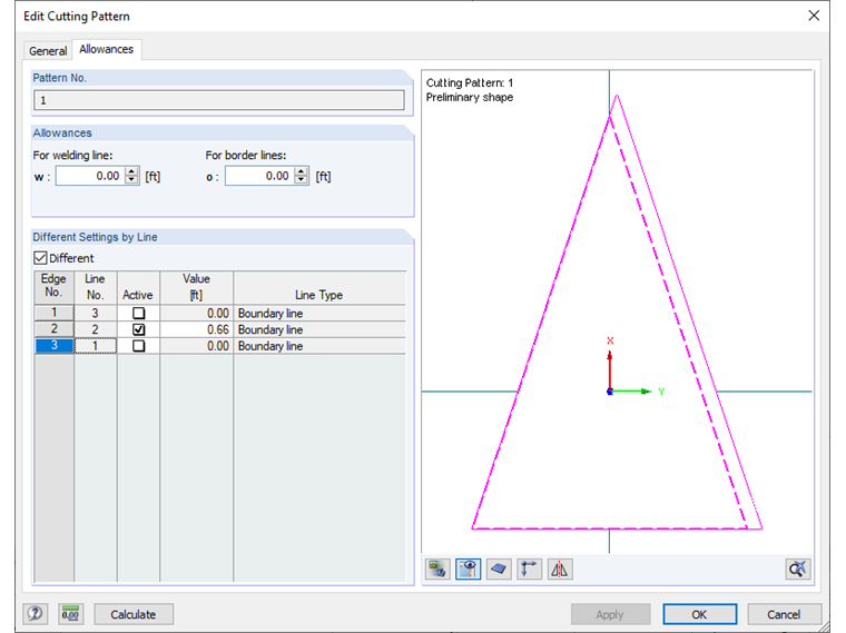 Allowances of Cutting Patterns