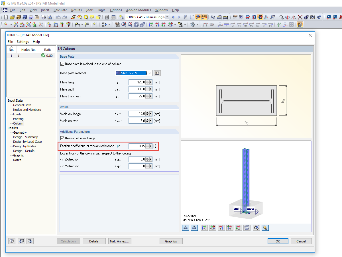 Friction Coefficient for Tension Resistance