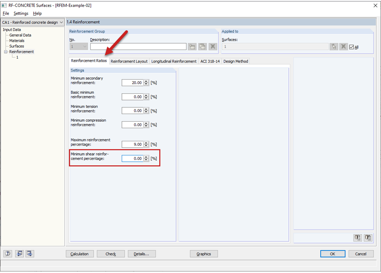 Window 1.4 - Reinforcement Ratios: Minimum Shear Reinforcement Ratio