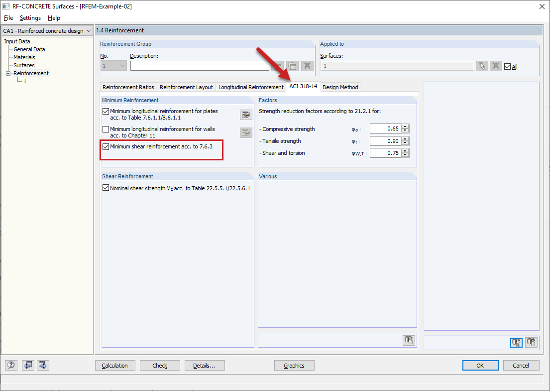 Window 1.4 - DIN EN 1992-1-1: Minimum Shear Reinforcement
