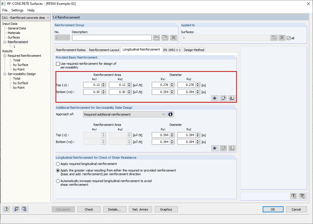 Entering Provided Basic Reinforcement