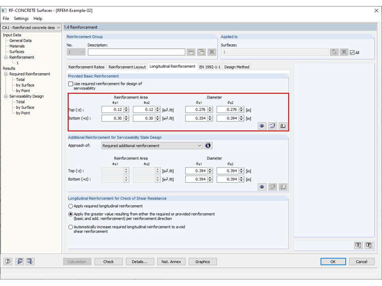 Entering Provided Basic Reinforcement