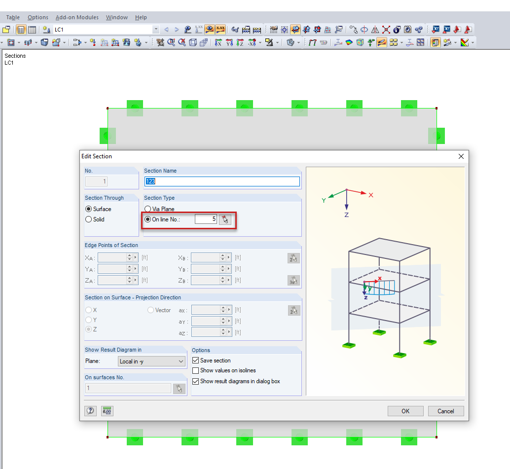 Defining Section on Line