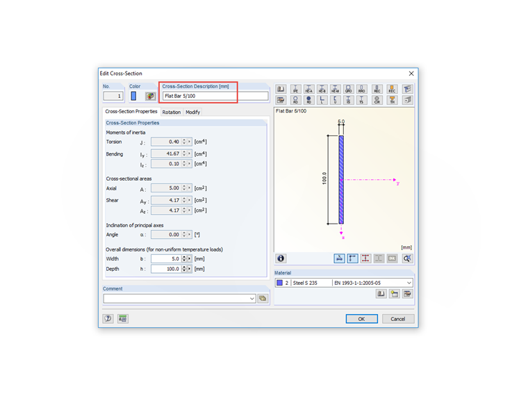 Modifying Cross-Section Description