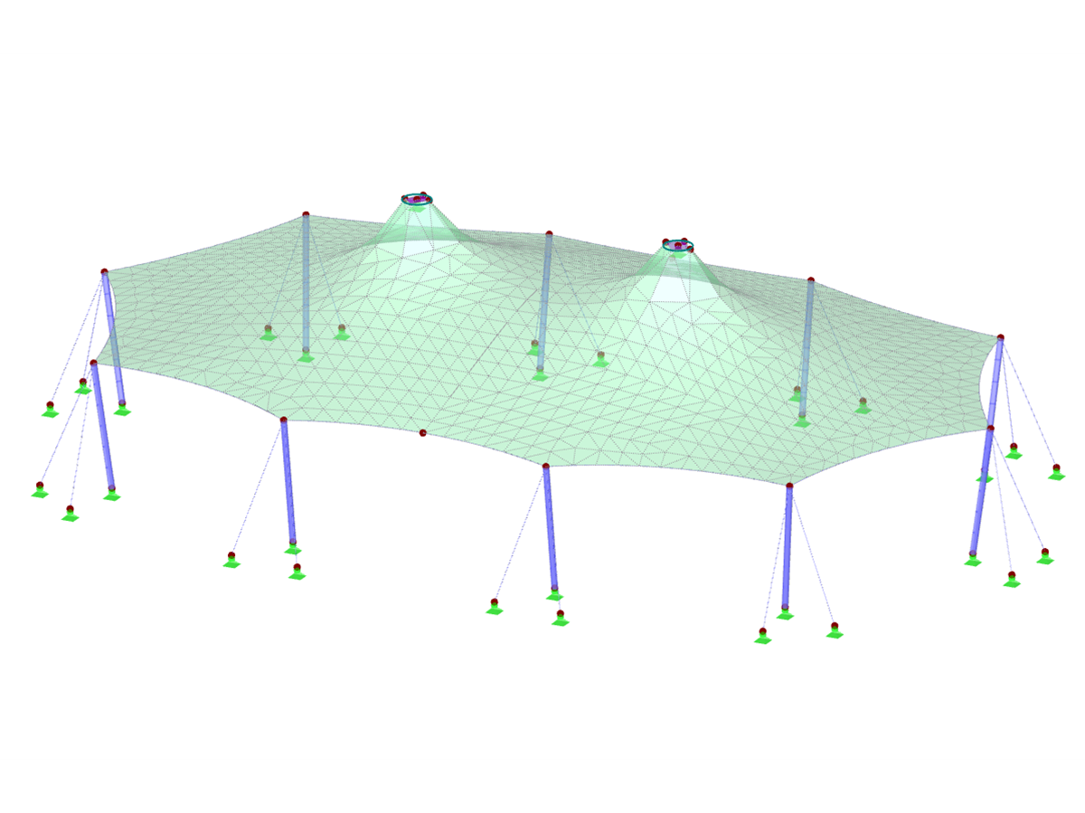 Tent Roof with Two Cone Tips