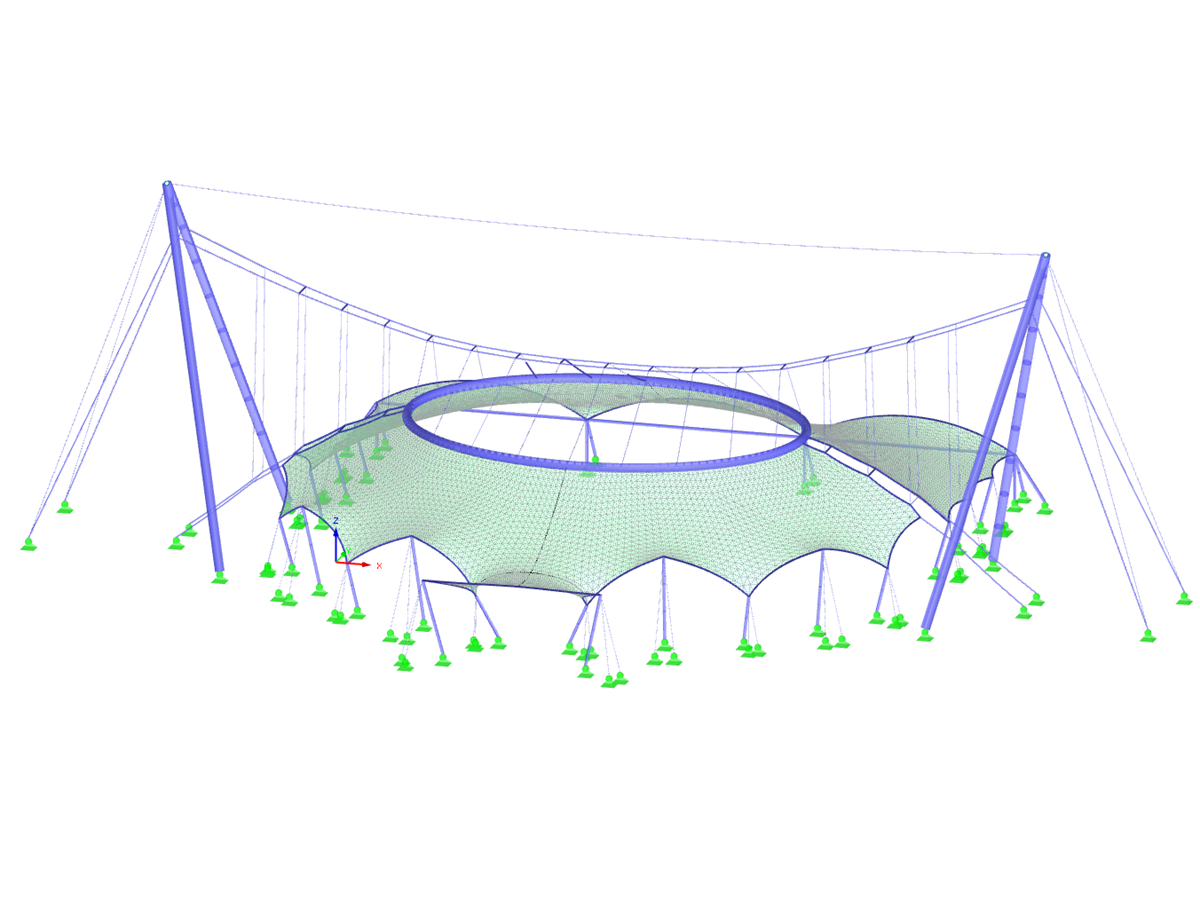 Suspended Membrane Roof with Line Supports