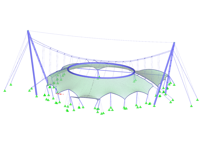 Suspended Membrane Roof with Line Supports