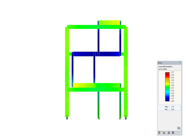 Stair Tower, X-Axis Direction View, Deformation