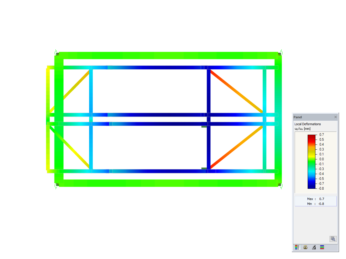 Stair Tower, View in Direction of Z-Axis, Deformation