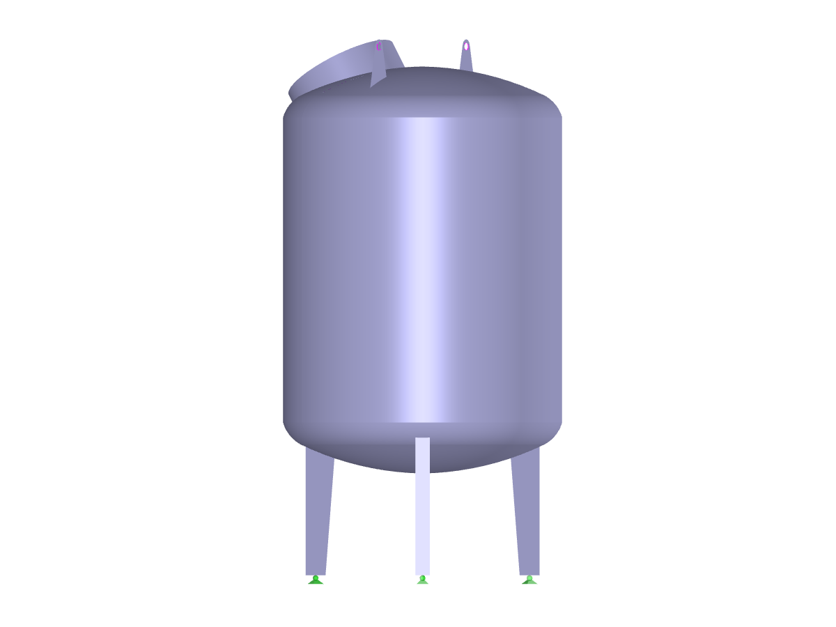 Steel Tank Stability, Ansicht in Richtung der X-Achse