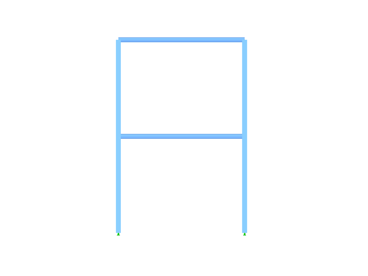 Industrial Steel Structure, View in X-Axis Direction