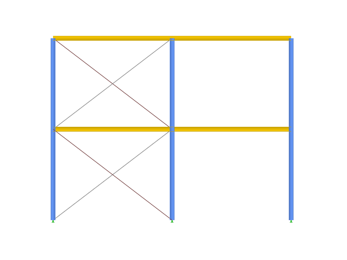 Industrial Steel Structure, View in Y-Axis Direction