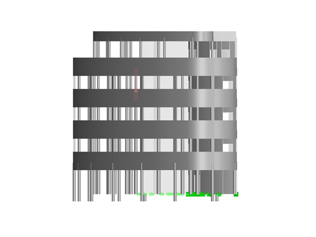 Office Building, X-Axis Direction View