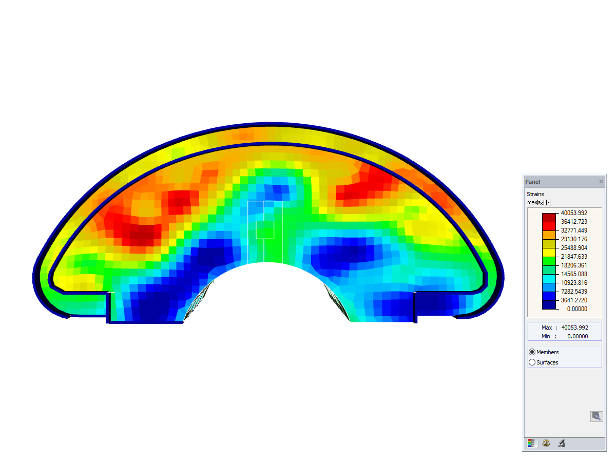 Office Building, Z-Axis Direction View, Deformation