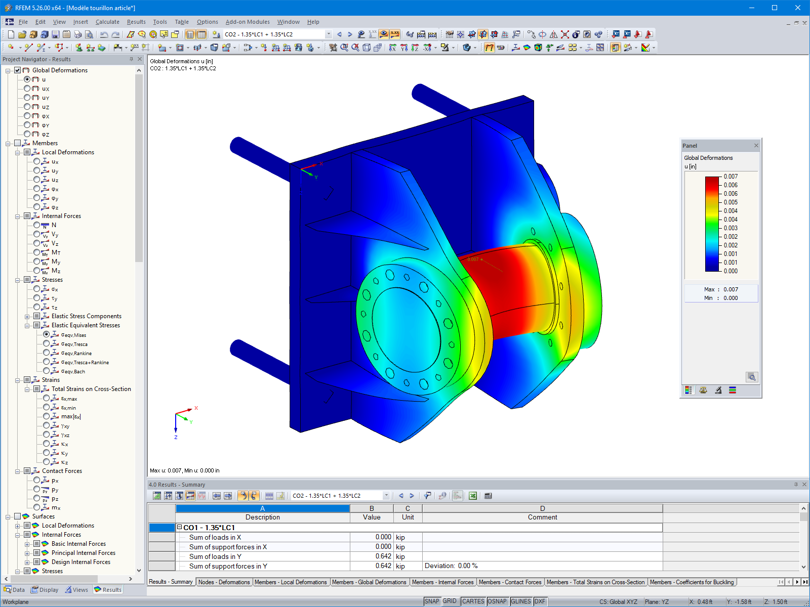 Trunnion with Shear Load in RFEM (© AGICEA)