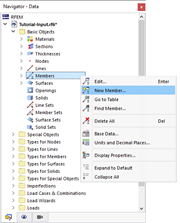 Shortcut Menu for "Members"