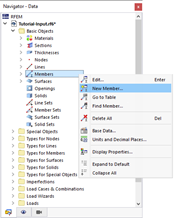 Shortcut Menu for "Members"